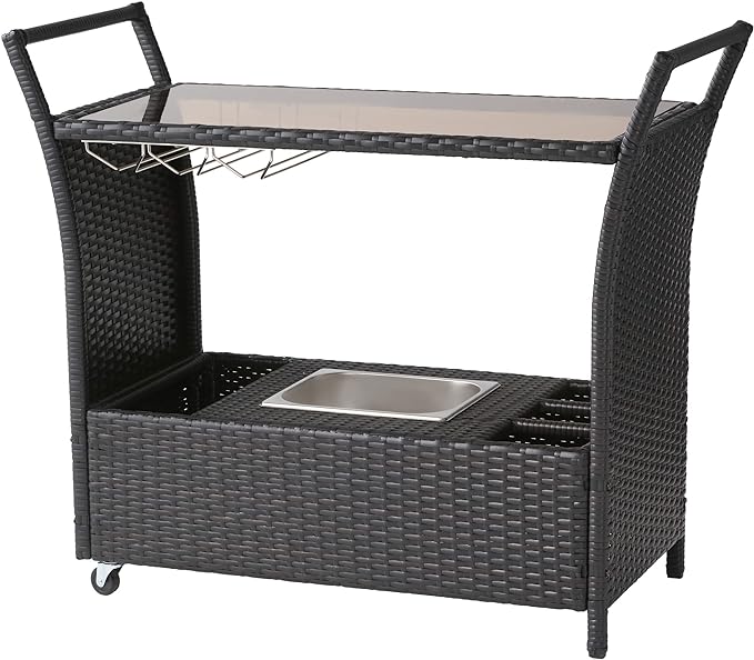 Christopher Knight Home Bahama PE KD Bar Cart, Multibrown