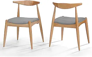 Christopher Knight Home Francie Fabric with Oak Finish Dining Chairs, 2-Pcs Set, Beige
