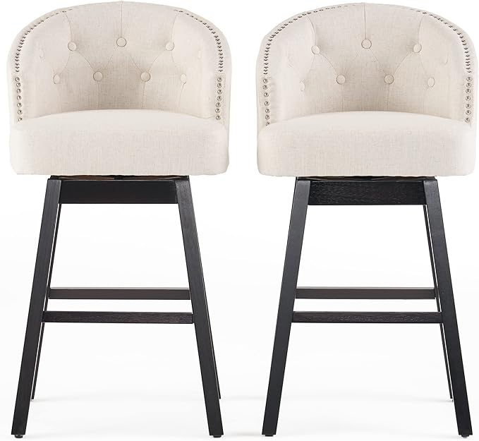 Christopher Knight Home Ogden Barstool, 2-Pcs Set, Beige