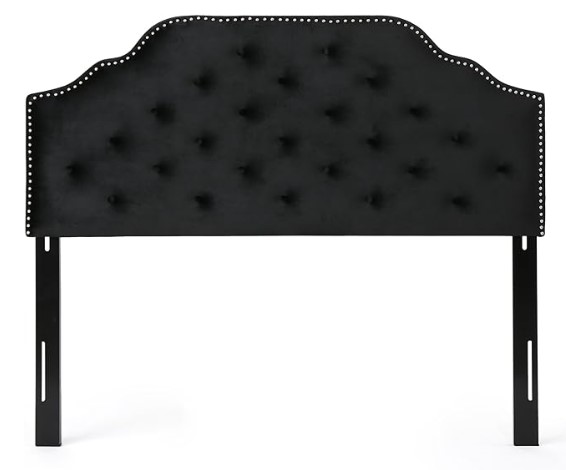 Silas Velvet Headboard, Black