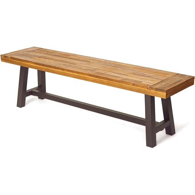Christopher Knight Home Carlisle Outdoor Wood Bench para muebles y decoración del hogar