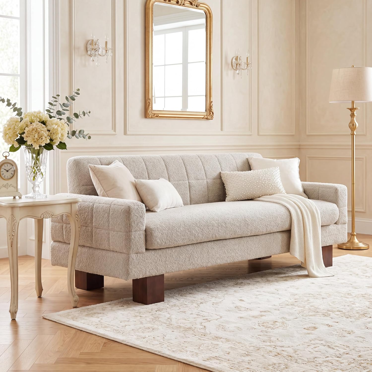Christopher Knight Home Fadil Boucle Upholstered Loveseat Sofa for a living room